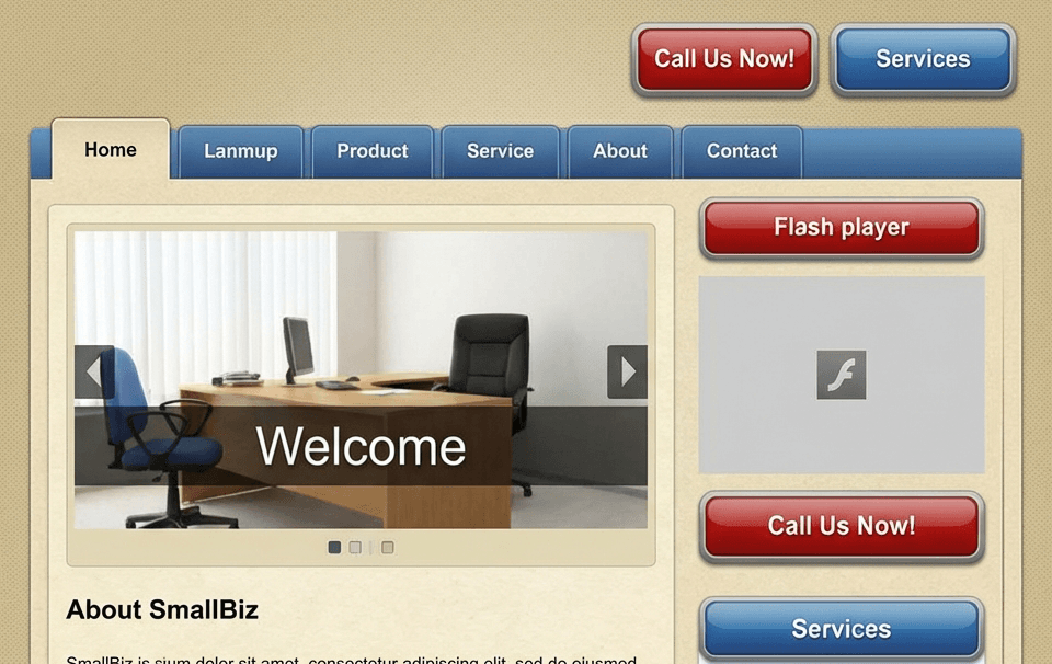 Outdated website design